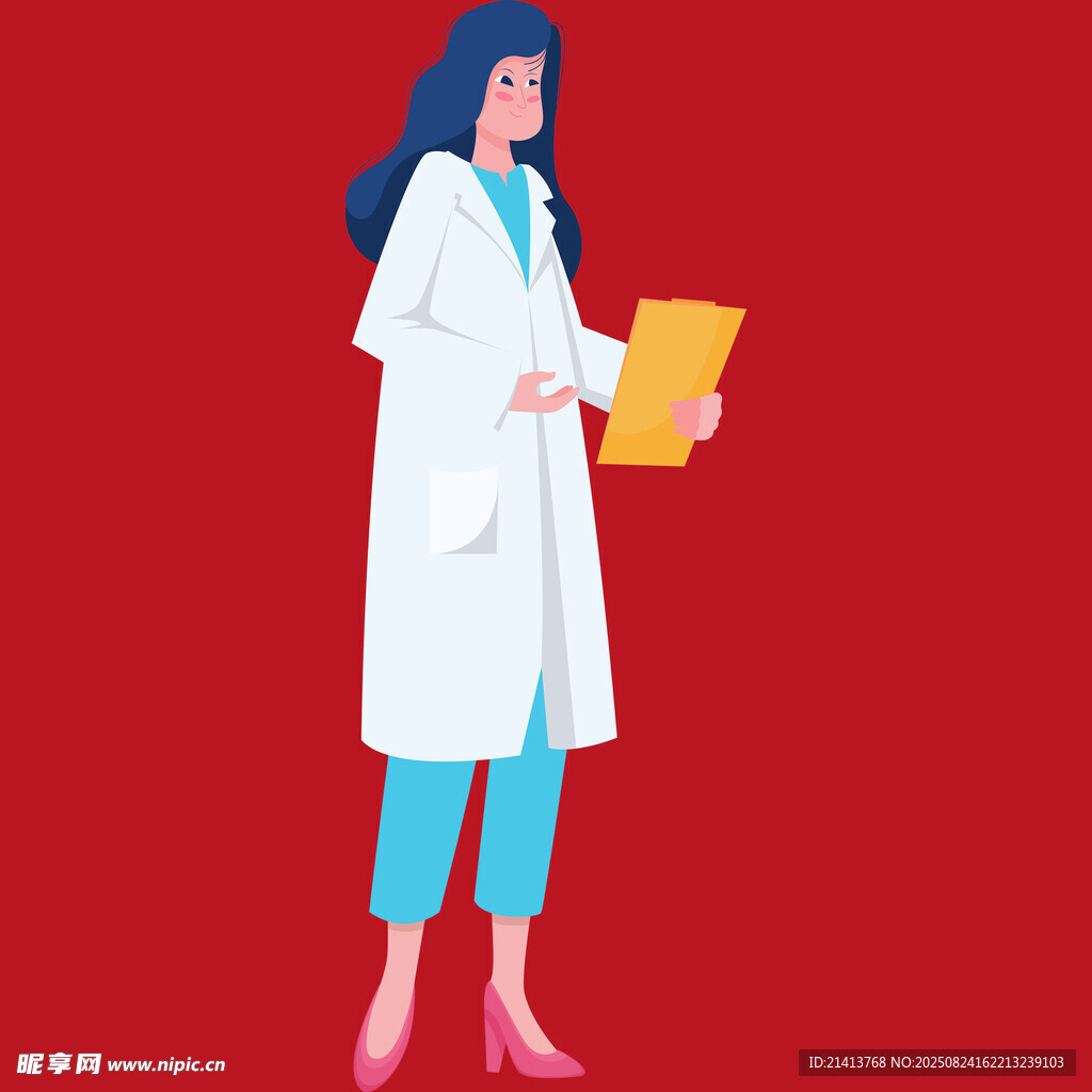 穿白大褂的女性医护人员