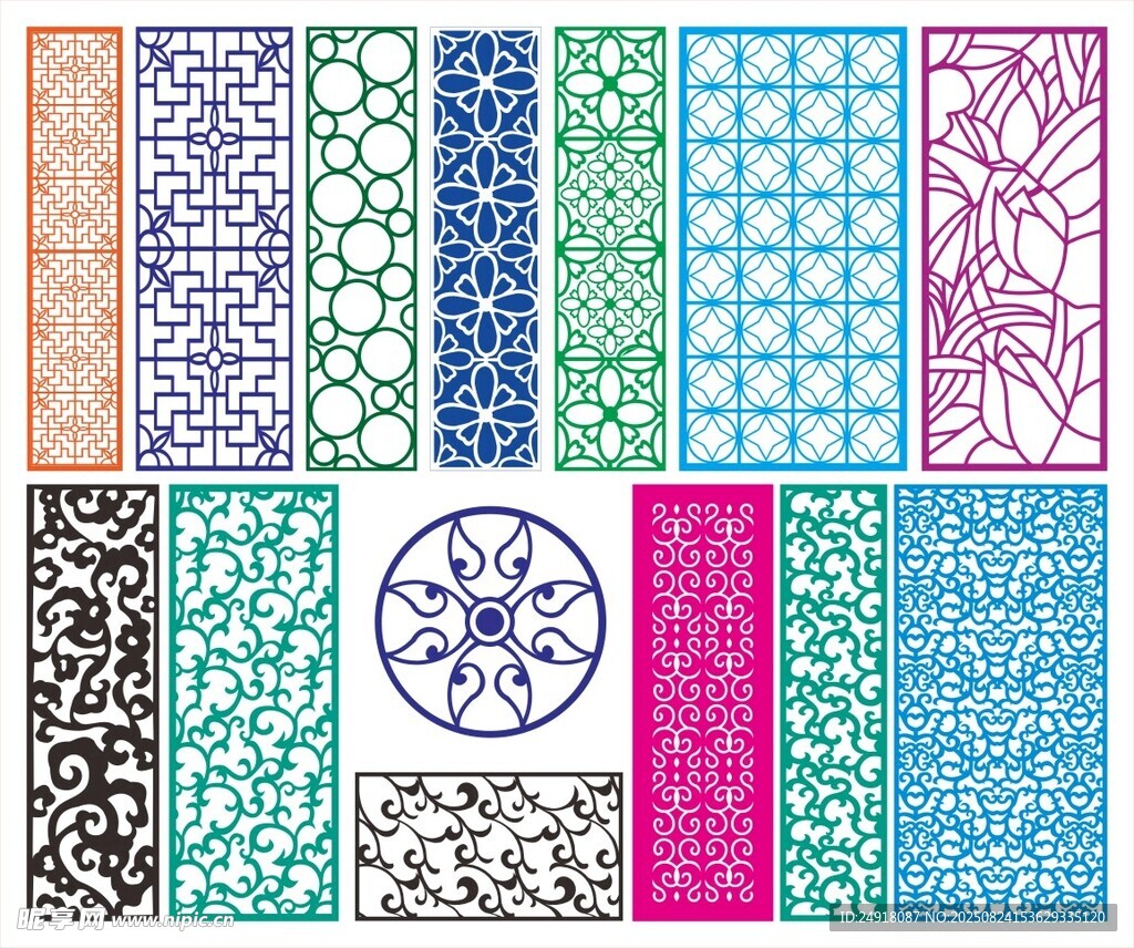 窗花 镂空花纹 屏风 隔断雕花