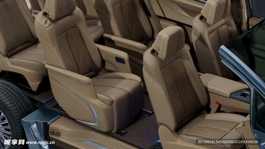 豪华汽车棕色舒适座椅