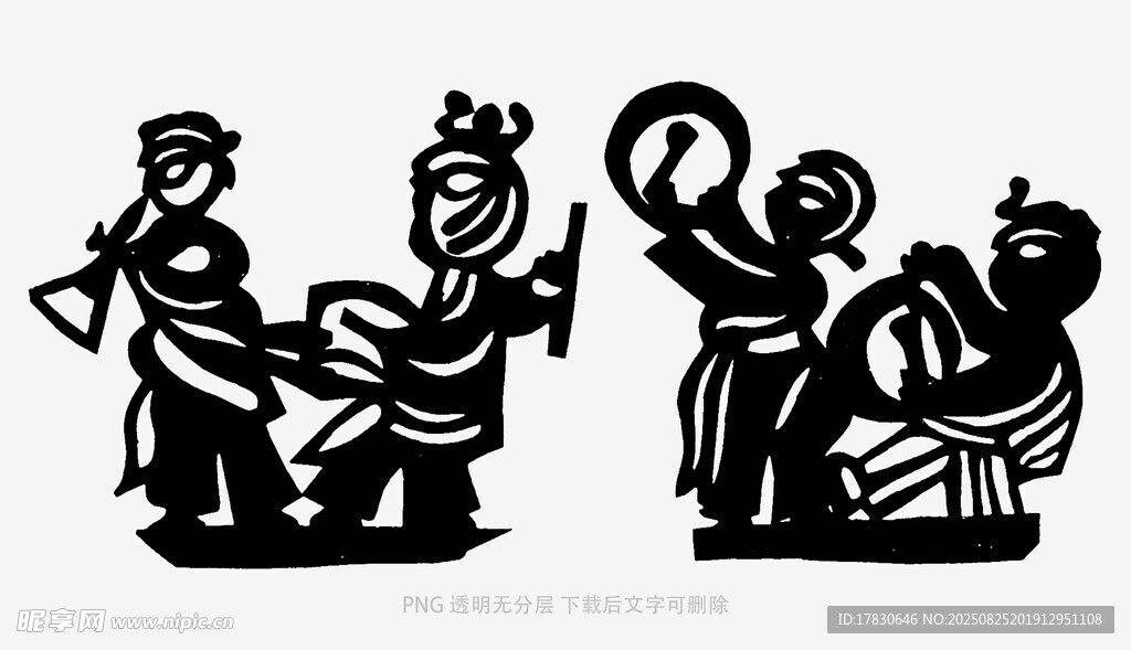 古代人物场景剪影