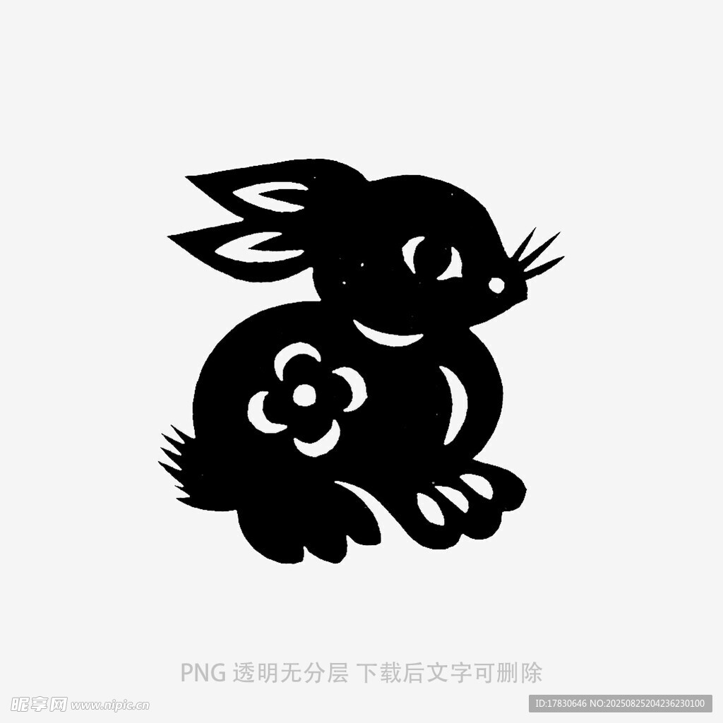 可爱剪纸风兔子形象