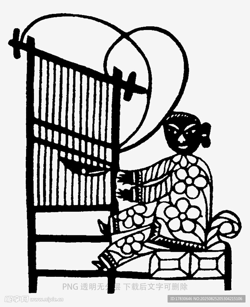 女子专注弹奏古老竖琴