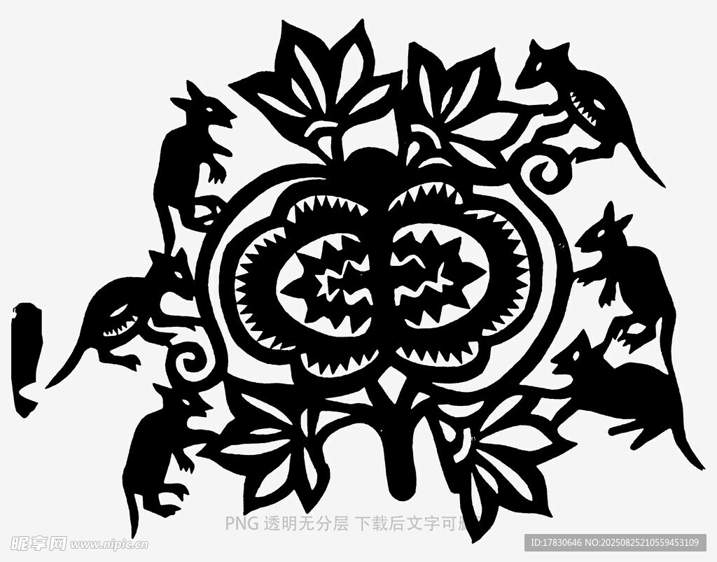 苹果主题剪纸艺术图案