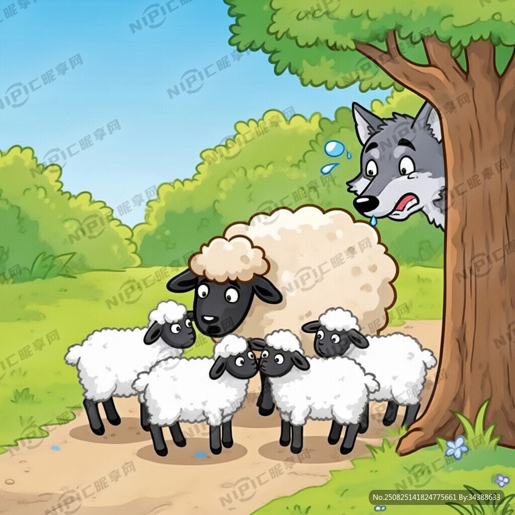 狼和7只小羊 国外的风格