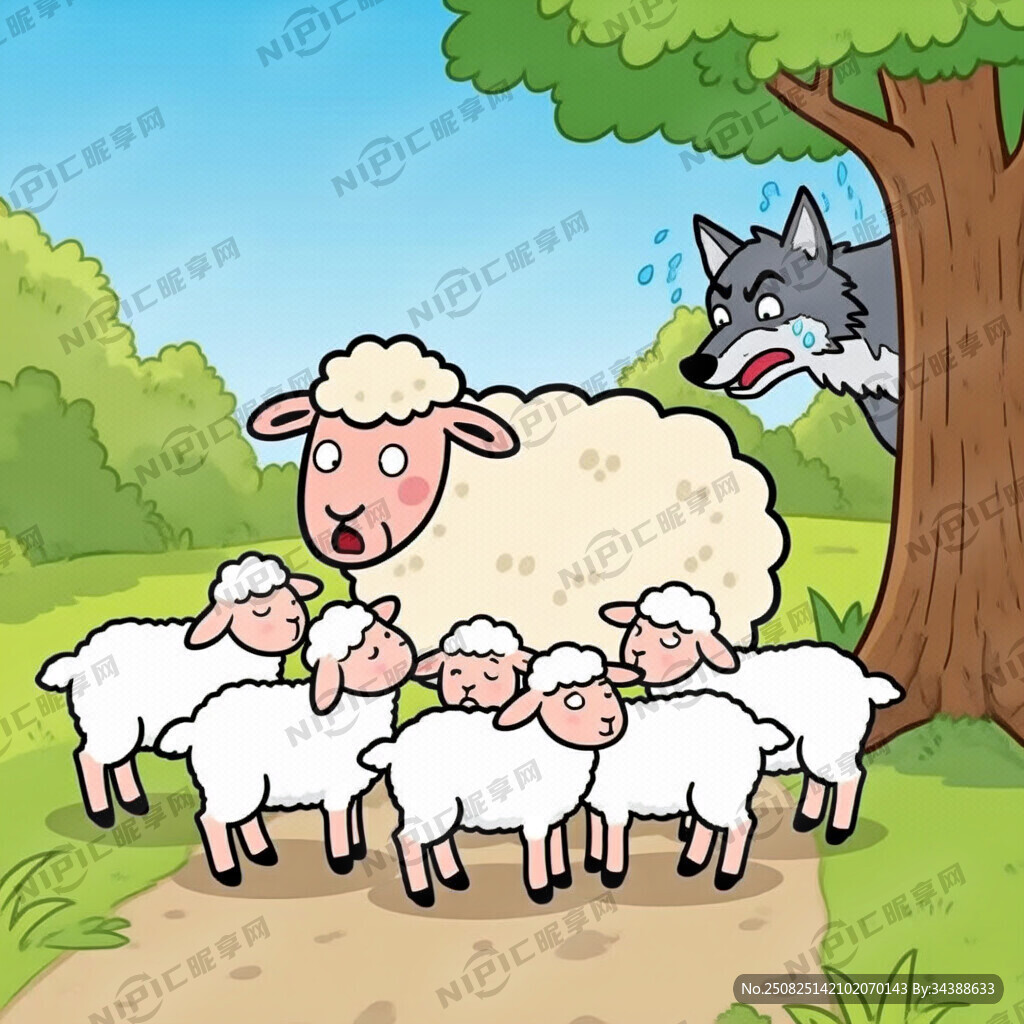 狼和7只小羊 国外的风格