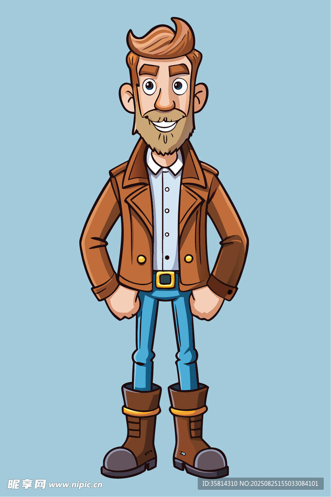 复古风牛仔男子形象