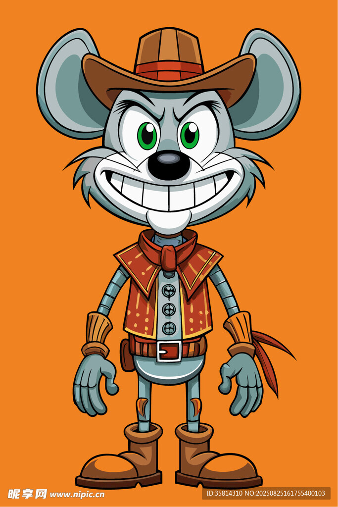 卡通牛仔老鼠形象