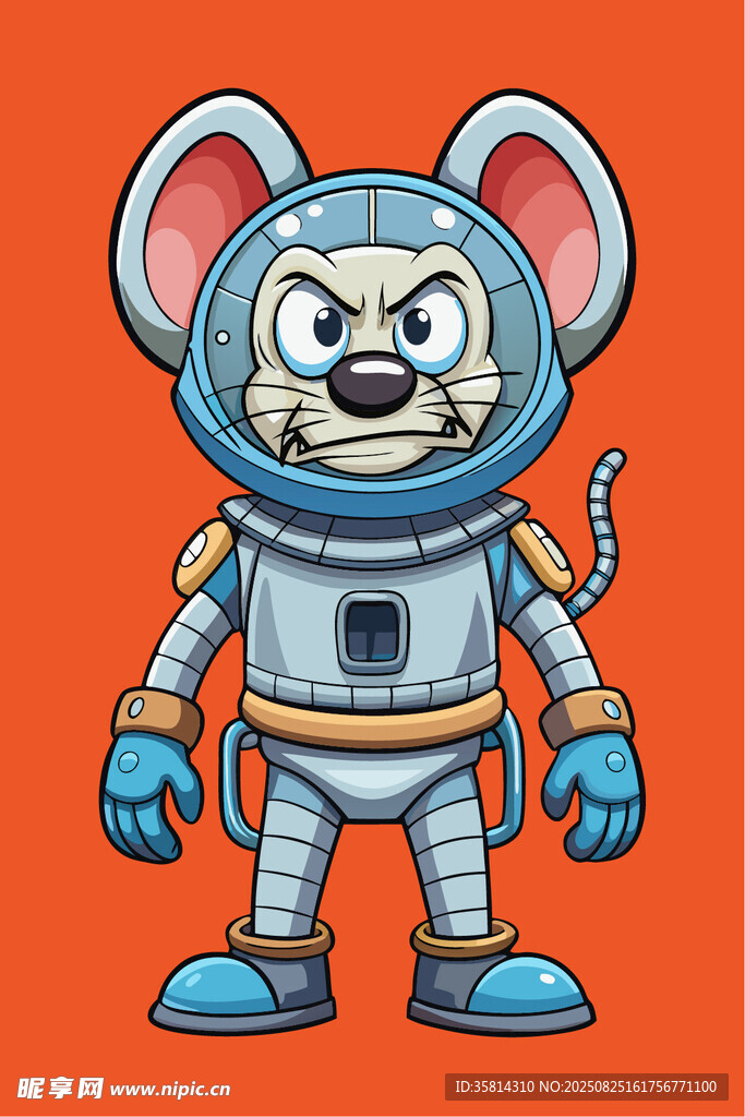 卡通老鼠宇航员形象