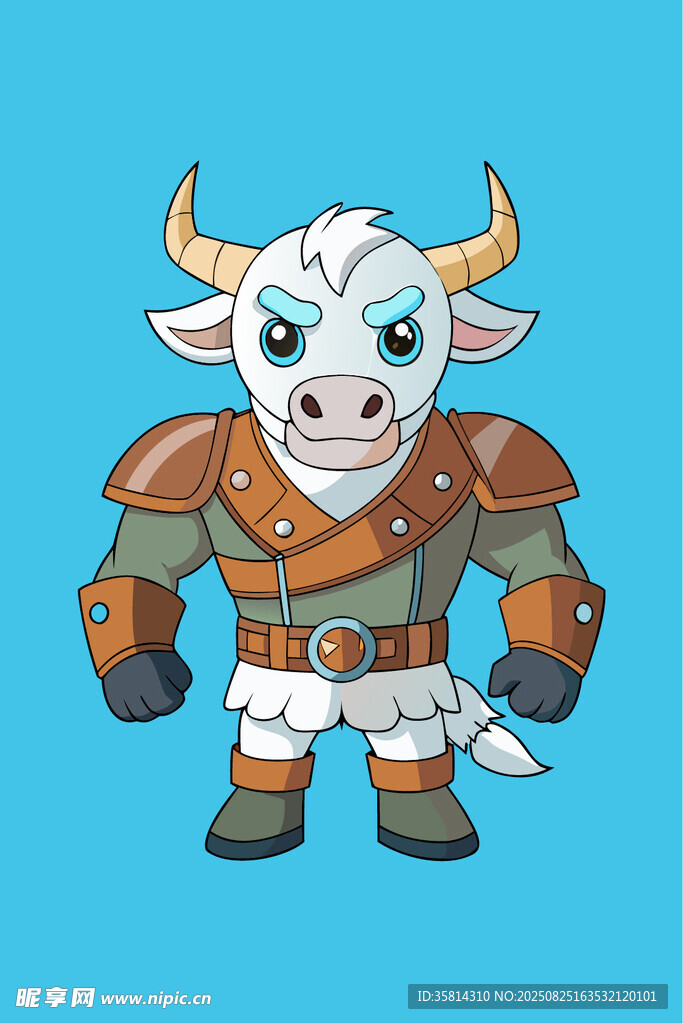 卡通战甲小牛形象