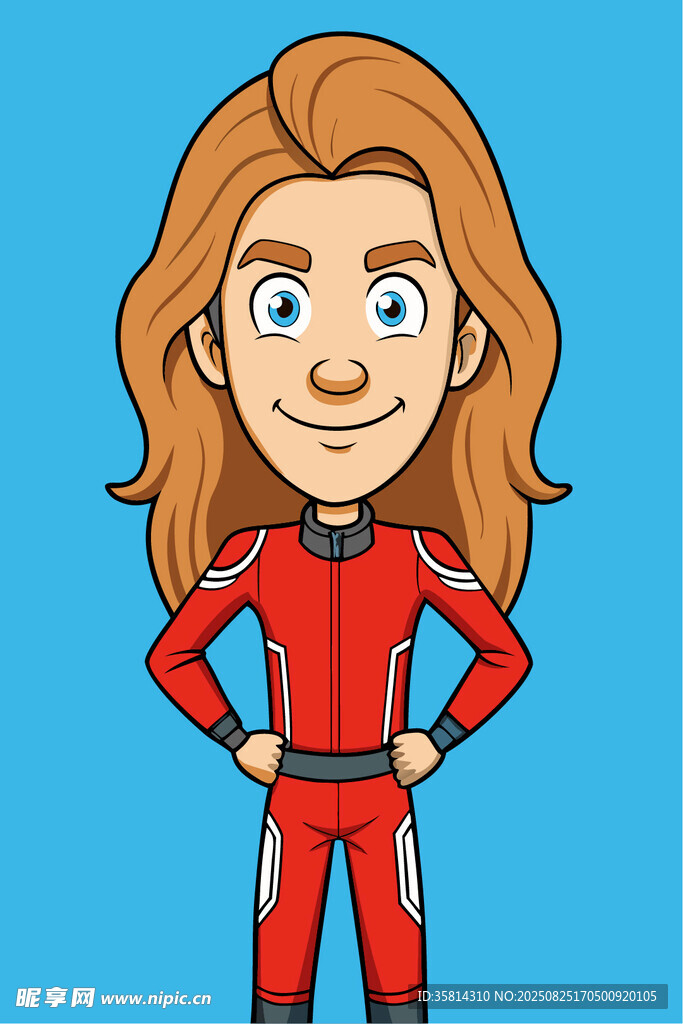 红衣女赛车手形象