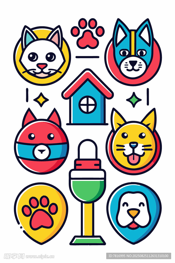 可爱宠物相关图标集合