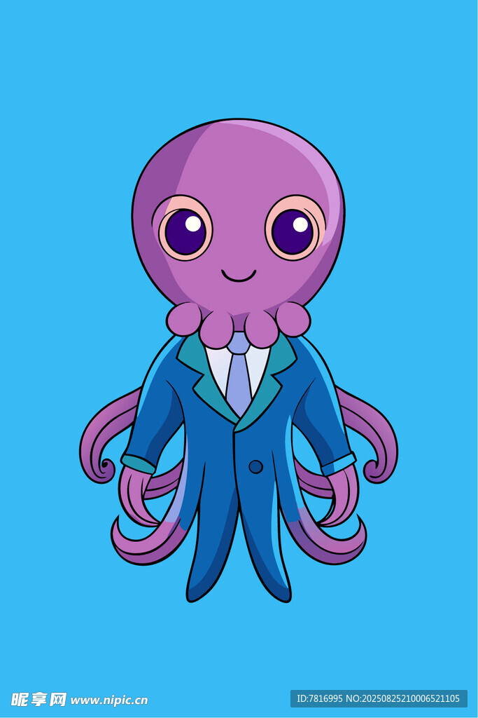 穿西装的可爱章鱼