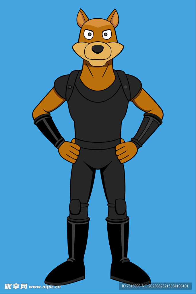 卡通狐狸超级英雄形象