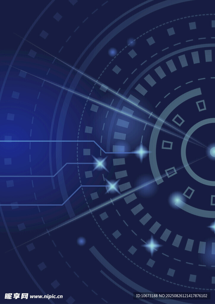 科技感蓝色数字电路背景图