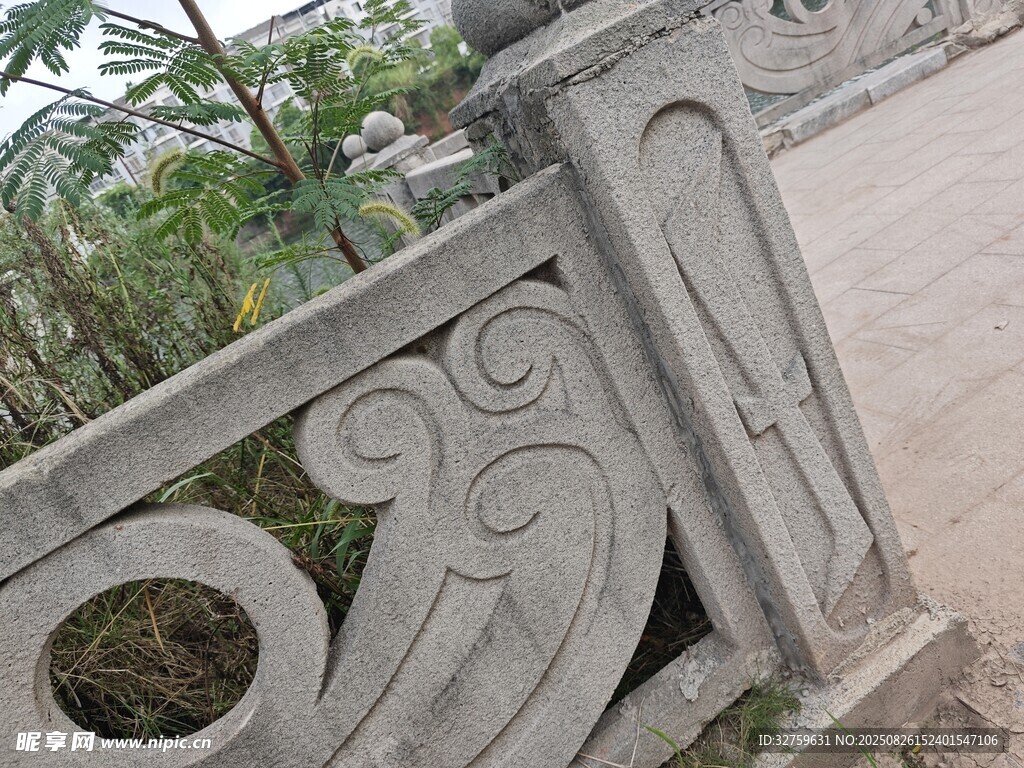 精美石雕栏杆细节展示