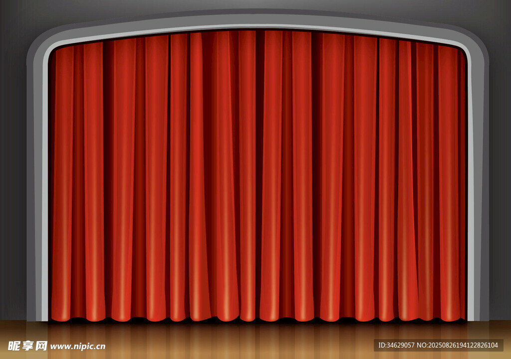 红色舞台幕布