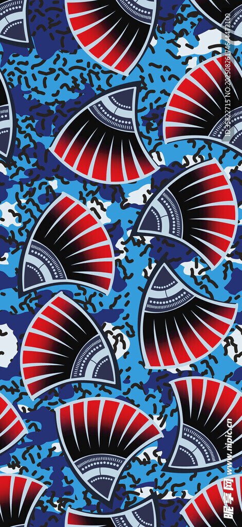 红蓝黑几何图案纹理