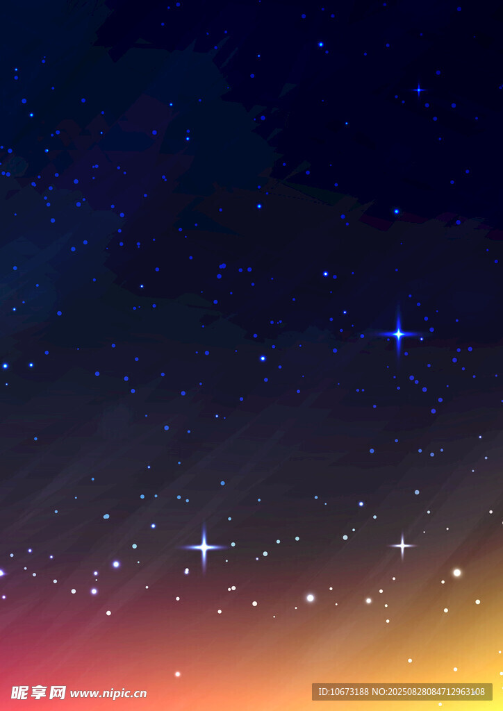 梦幻星空渐变夜景