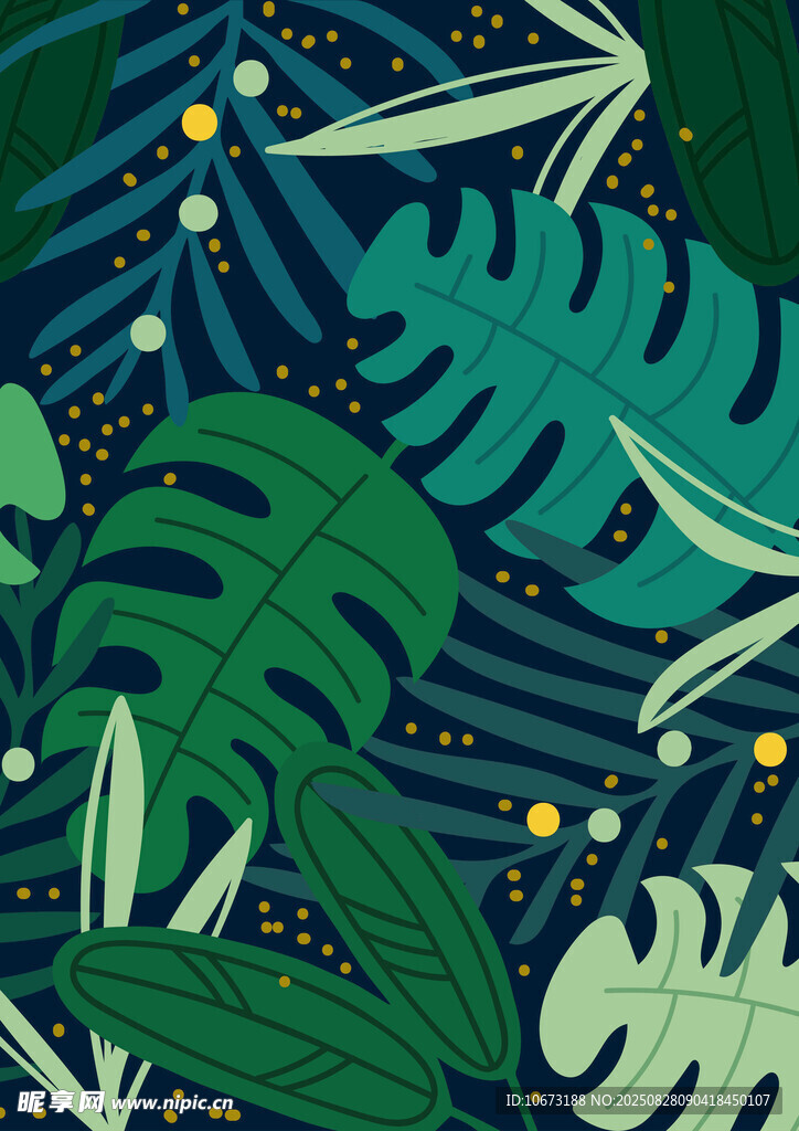 热带植物图案背景纹理