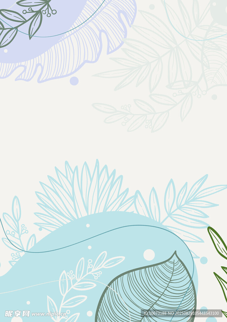 清新手绘植物背景图案