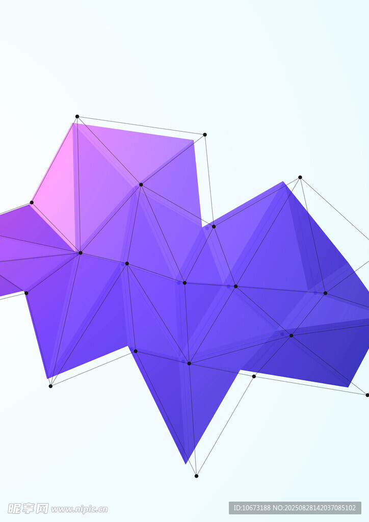 紫色几何多边形立体图案