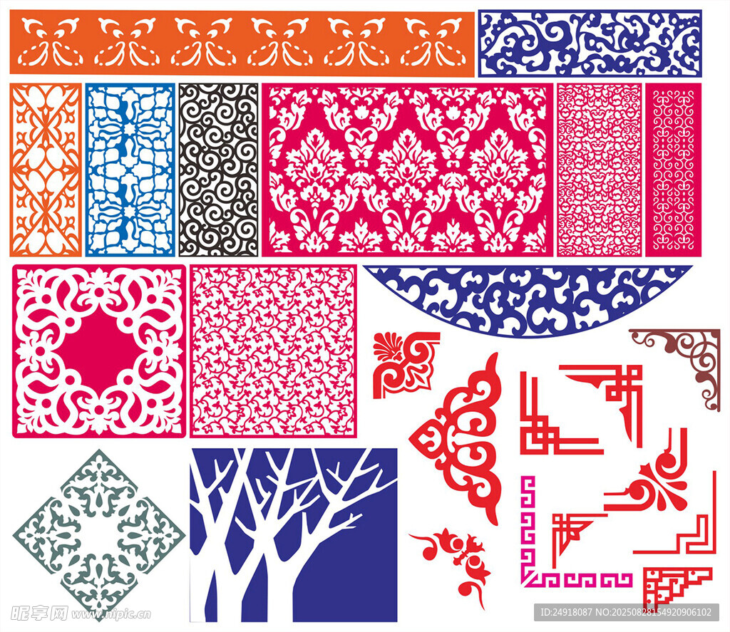 窗花 镂空花纹 屏风 隔断雕花