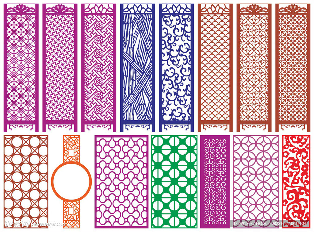 窗花 镂空花纹 屏风 隔断雕花