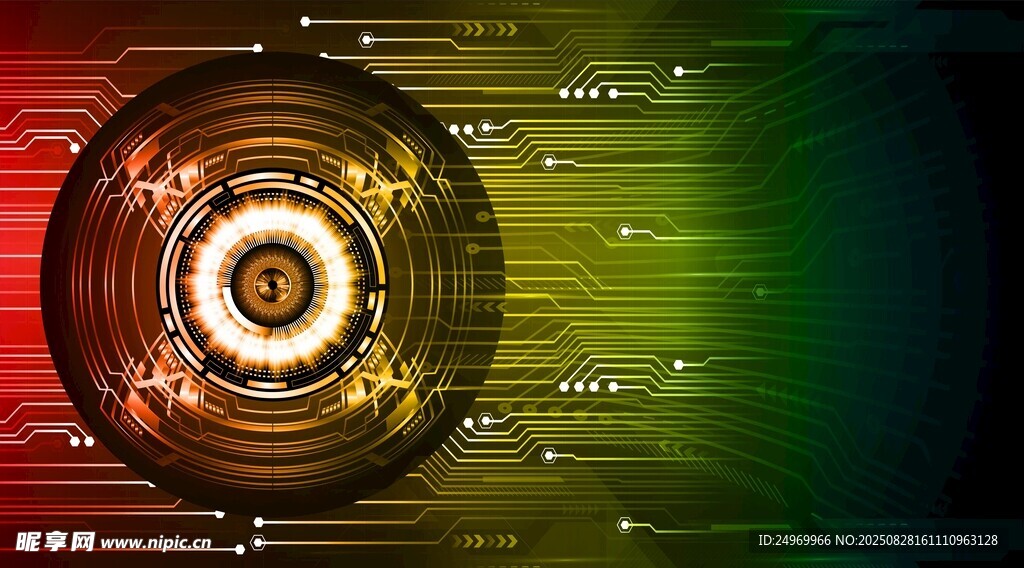 科技感圆形电子元件图案