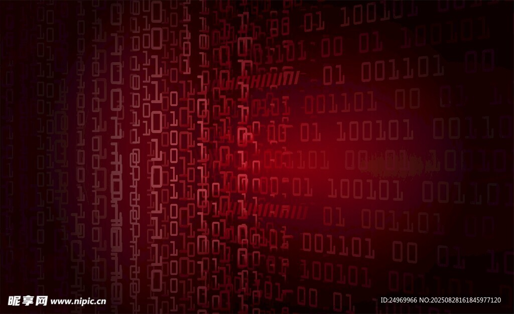 红色渐变数字代码背景