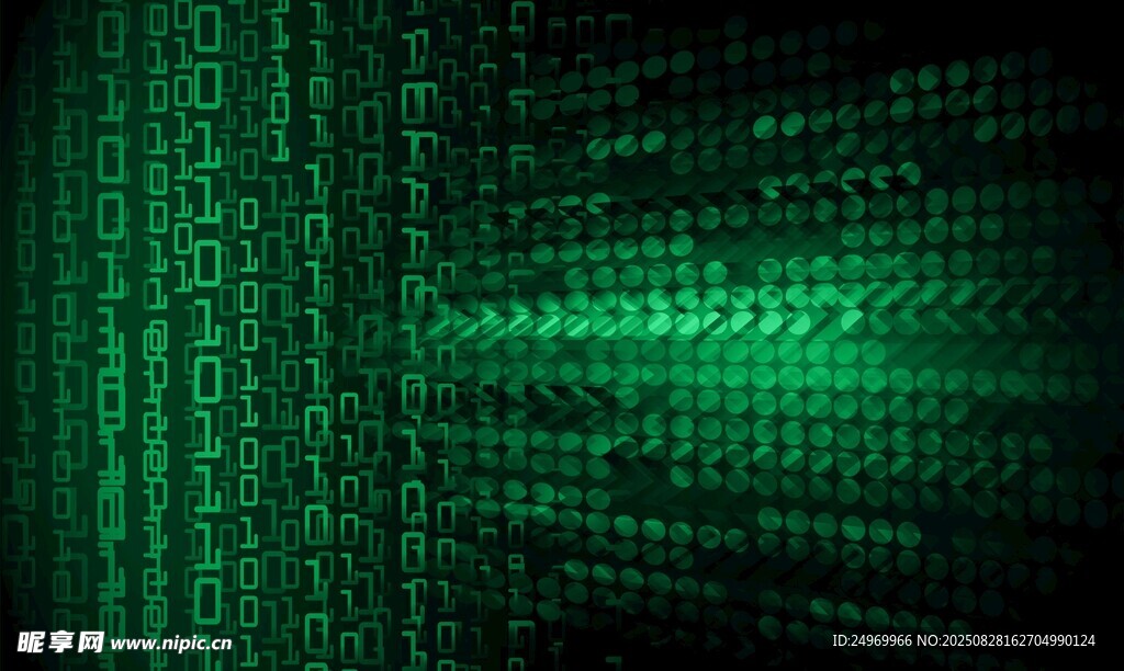 绿色数字矩阵背景画面