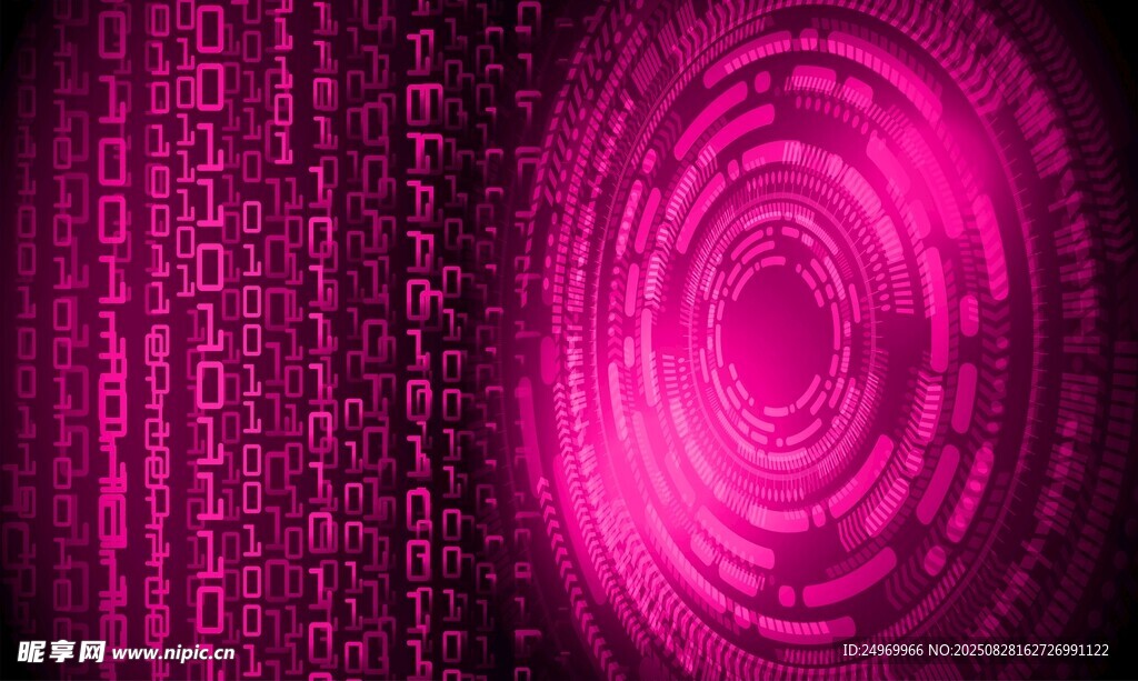 梦幻紫色科技感数字背景