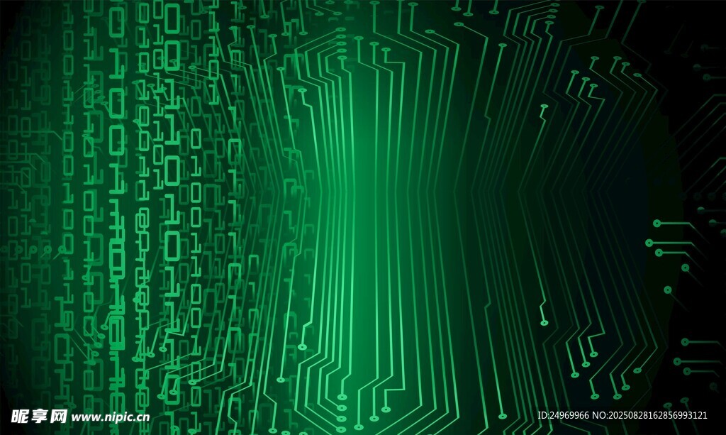 绿色数字矩阵背景图