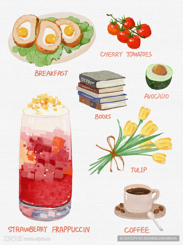 美味甜点与惬意生活元素