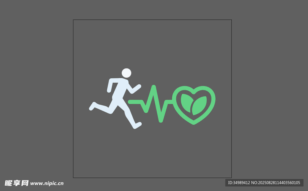 跑步心率图标设计元素