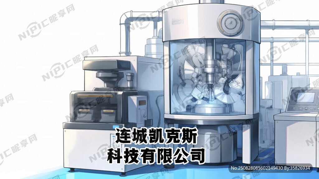 单晶炉和切片机的手绘插画