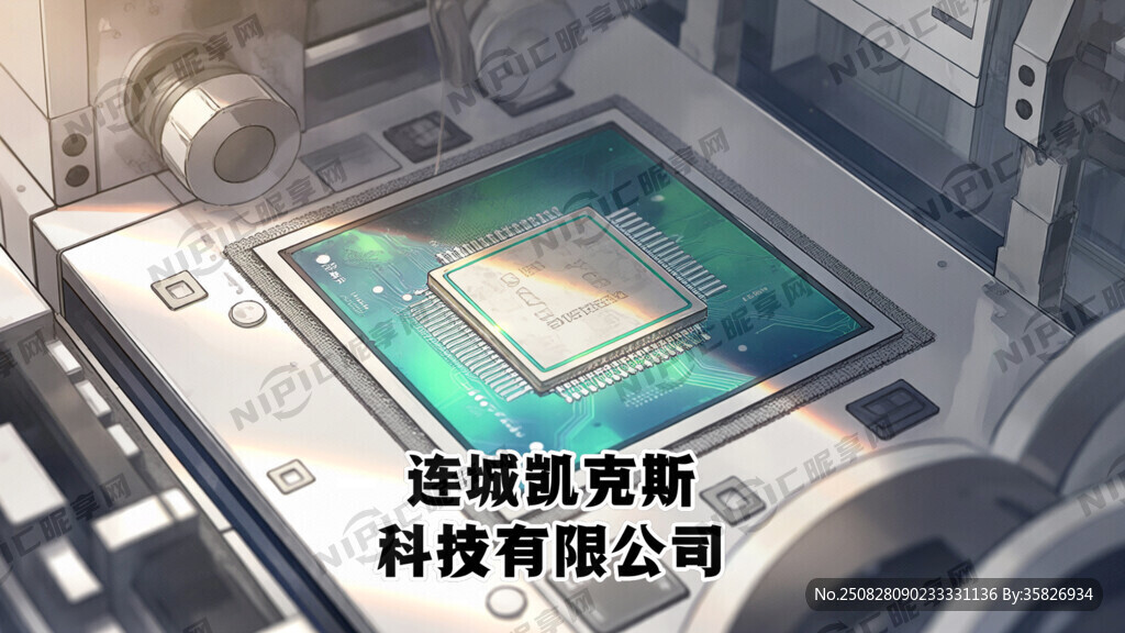 单晶炉和切片机的手绘插画