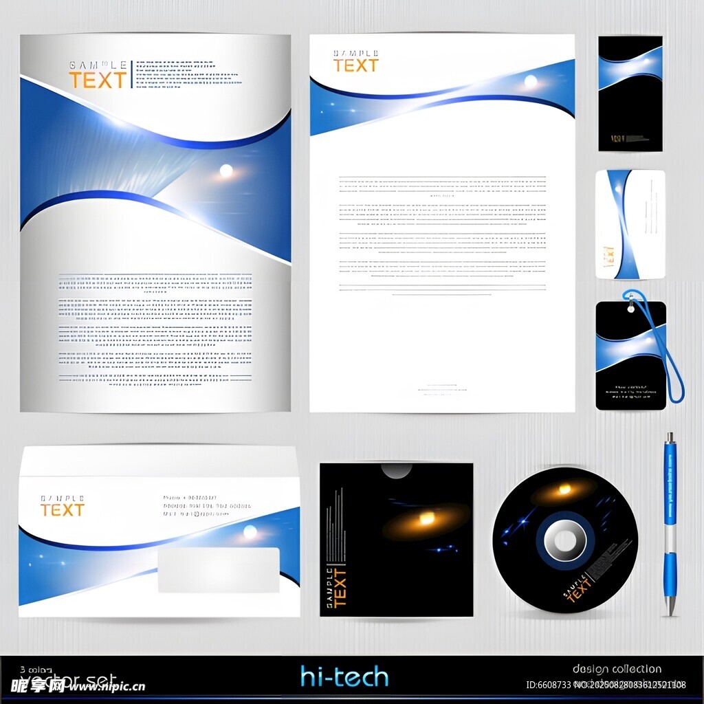 蓝白企业品牌视觉设计套件
