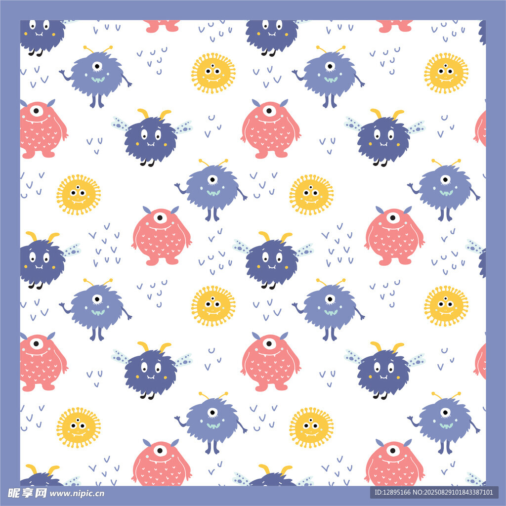 可爱猫头鹰图案印花布料