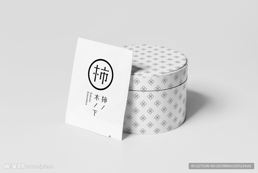 圆点图案圆筒礼盒及卡片