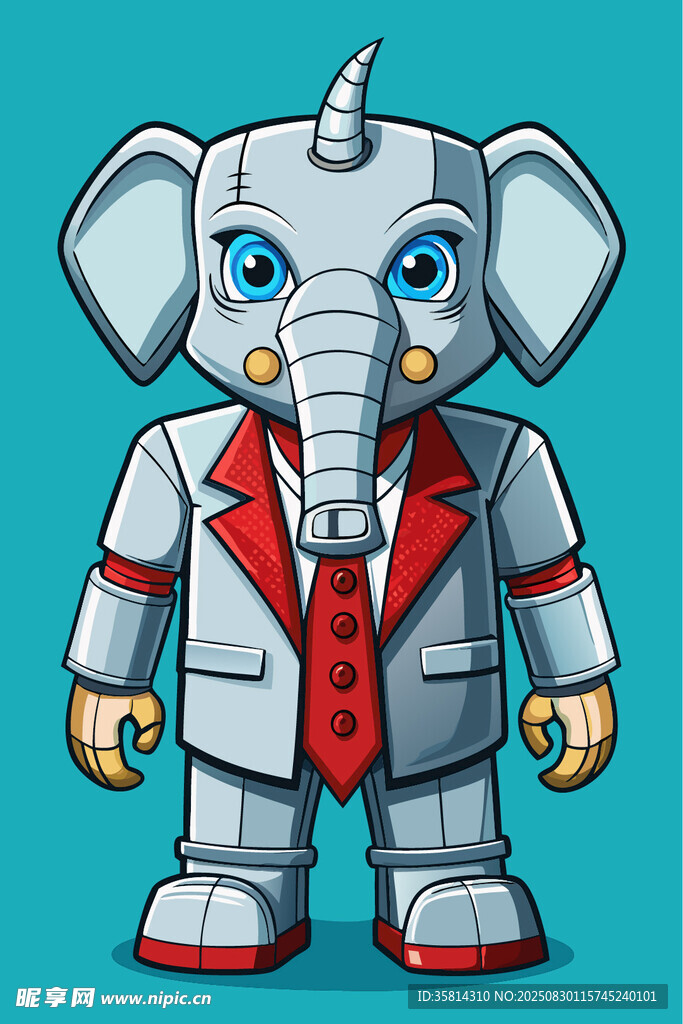 机器大象卡通形象