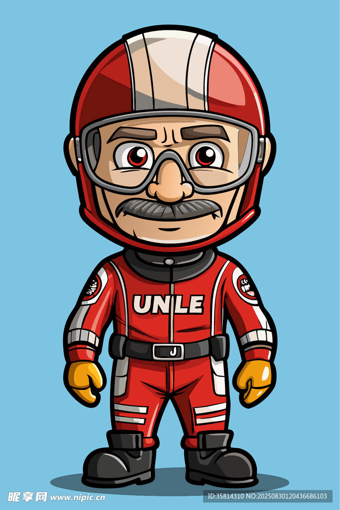 卡通赛车大叔形象