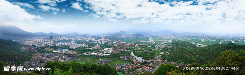 俯瞰美丽城镇风光