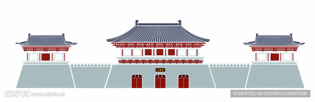 中式古建筑 三座传统楼阁