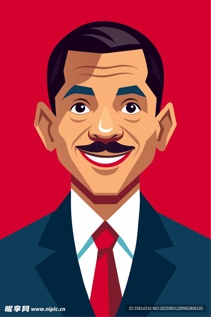奥巴马卡通形象肖像