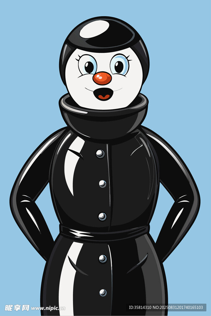 穿黑衣的可爱企鹅形象