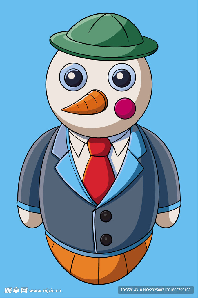 穿西装的雪人形象设计