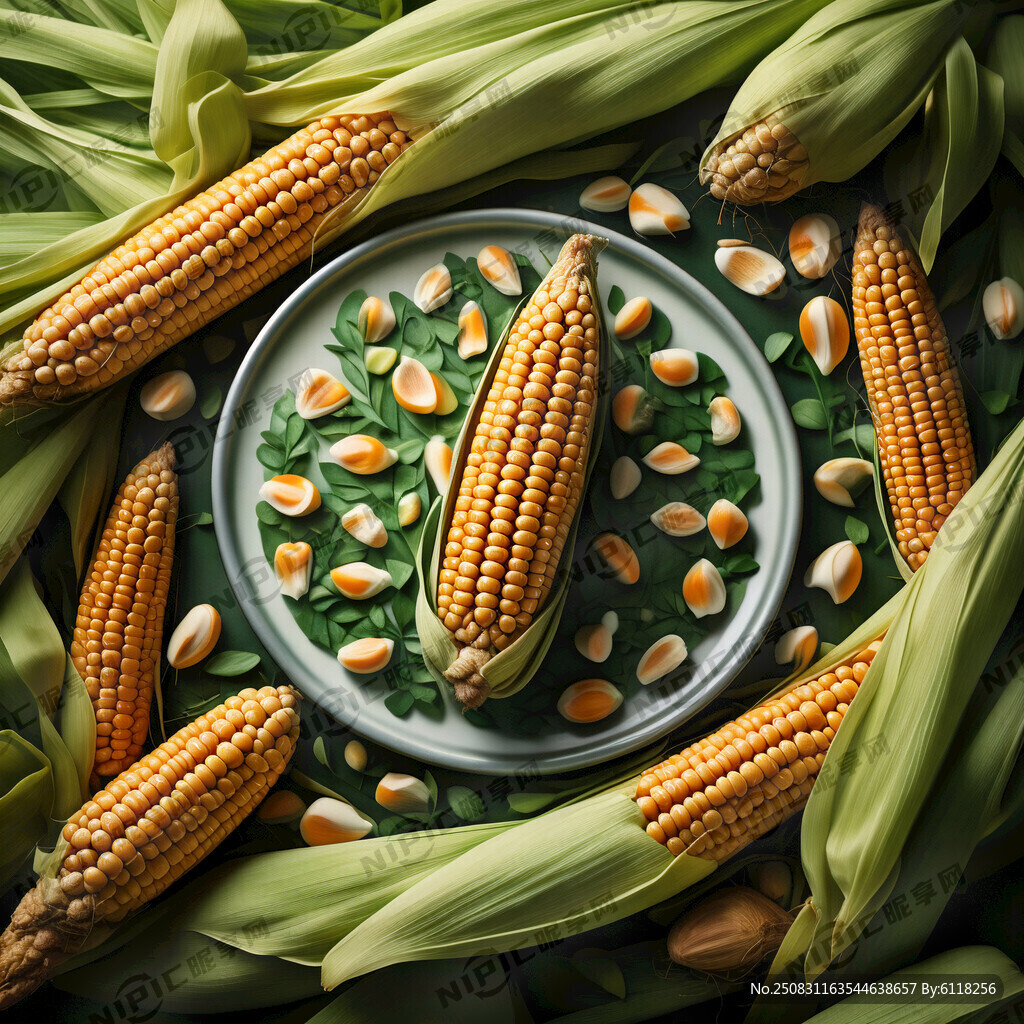 绿色背景绿色食品 玉米