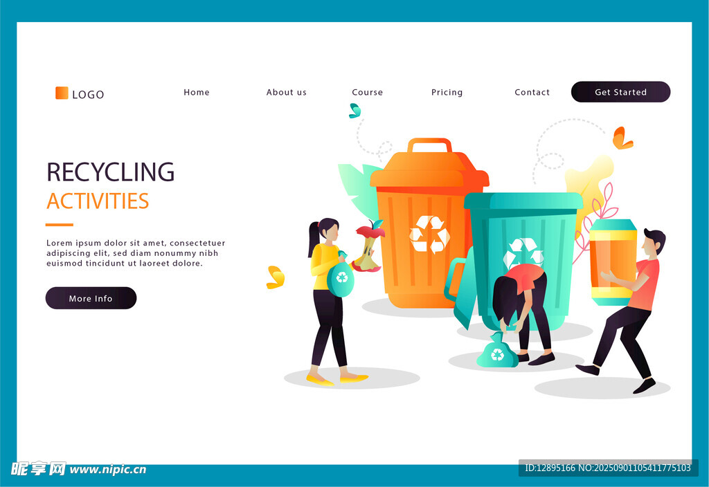 回收冒险网页插画
