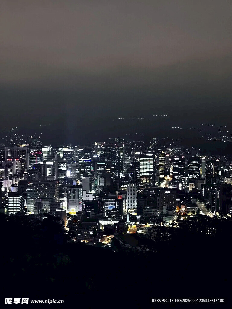 城市璀璨夜景俯瞰图