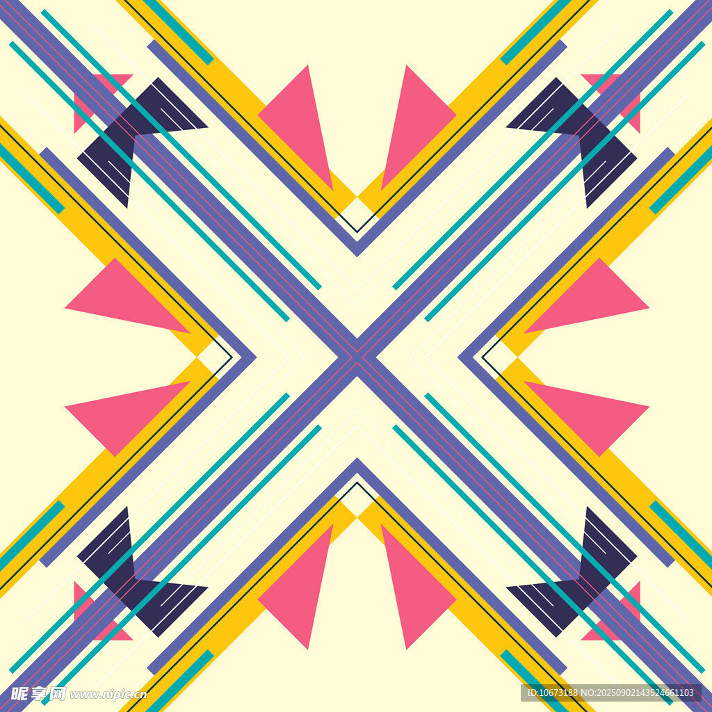 多彩几何交叉图案设计